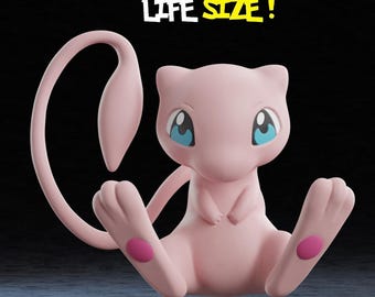 Life-Size 3D Printed Mew Figure | Pokémon Collectible | Classic, Shiny, or Glow-in-the-Dark Version