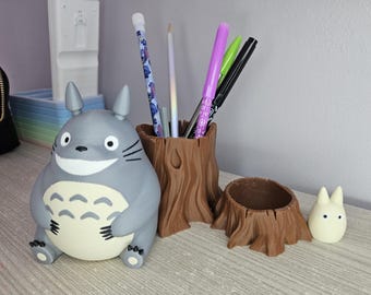 Ensemble porte-stylo et jardinière Totoro – Entzückender Sekretär und Innendekor