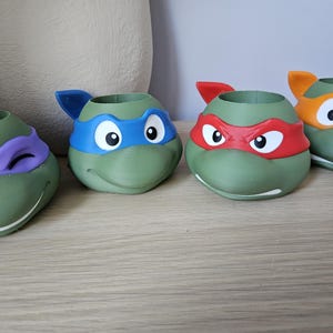 Ninja Turtles Pen Holder & Planter – 3D Printed TMNT Desk Organizer | 4 Designs image 7