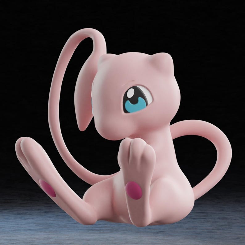 Life-Size 3D Printed Mew Figure | Pokémon Collectible | Classic, Shiny, or Glow-in-the-Dark Version image 2
