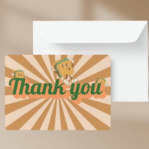 Carte de remerciement rétro – Style sandwich amusant