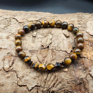 Mens  bracelet • Tiger eye bracelet  • Mens Bracelet Beaded • Natural Gemstone • Gift for Him• Handmade•