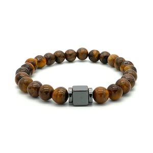 Mens  bracelet • Tiger eye bracelet  • Mens Bracelet Beaded • Natural Gemstone • Gift for Him• Handmade•