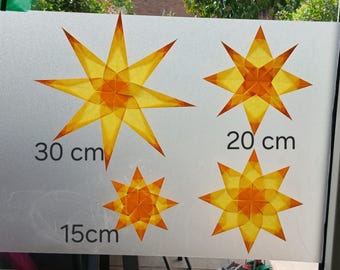 Transparent paper stars, window stars, transparent stars, window decoration, window picture