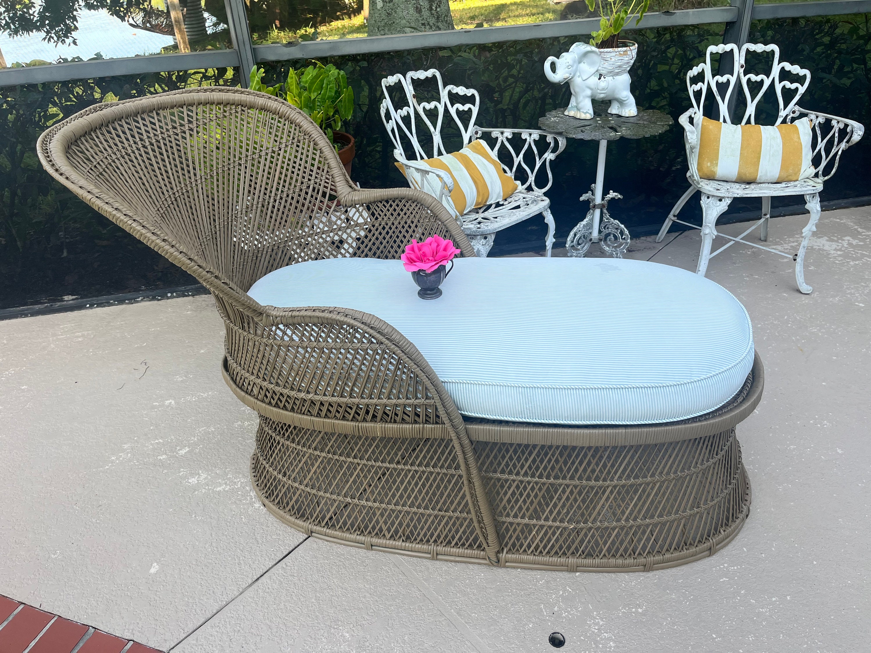 Rattan Chaise Etsy