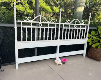 FAUX BAMBOO KING HEADBOARd Vintage Faux Bamboo Drexel Kensington headboard, Vintage Faux Bamboo Chinese Chippendale Headboard Bed with Posts