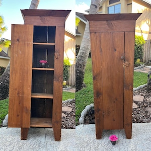 ANTIQUE AMERICAN PRIMITIVE Farmhouse Cabinet, Vintage Farmhouse Chimney Cabinet Cupboard