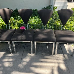 Memphis Ettore Sottsass Style Dining Chairs set of 4