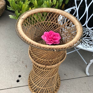 Wicker Plant Stand Cachepot Jardiniere Planter, Rattan Plant Stand, Boho plant stand image 4