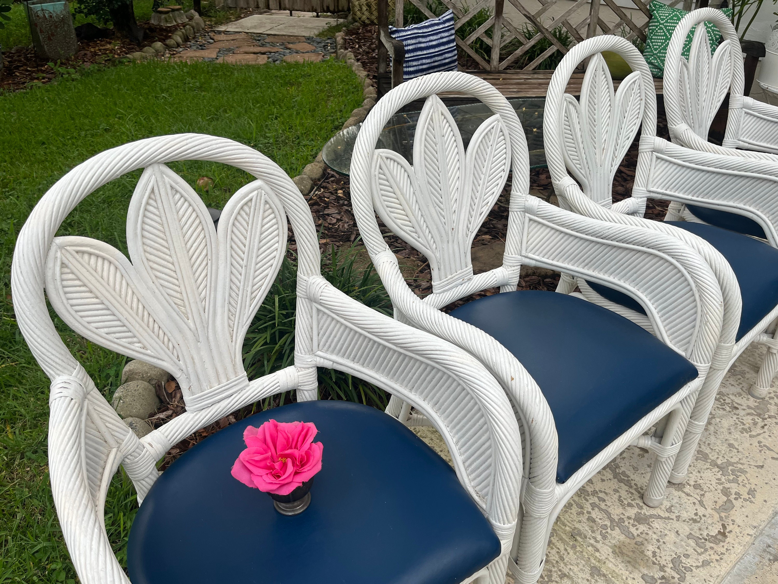 PENCIL REED Gabrielle Crespi Arm Chairs Palm Tree Pencil Reed