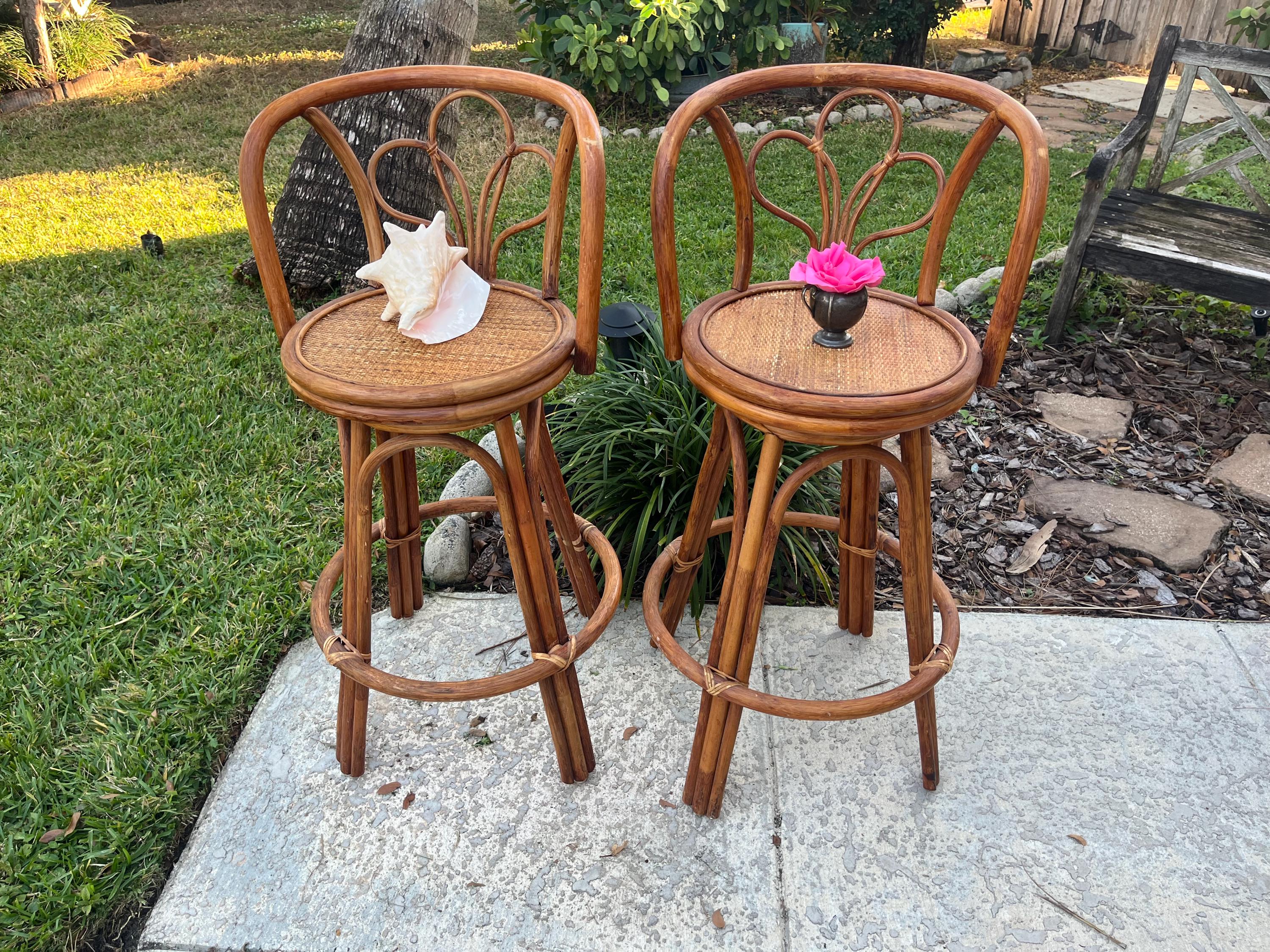 On hold ALBINI STYLE BENTWOOD Bamboo Bar Stools, Pair of Coastal Chic Bamboo Bar Stools