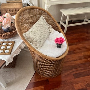 Peacock Chair woven buri rattan chair, double wicker chair