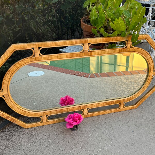 Rattan Mirrors Vintage Etsy