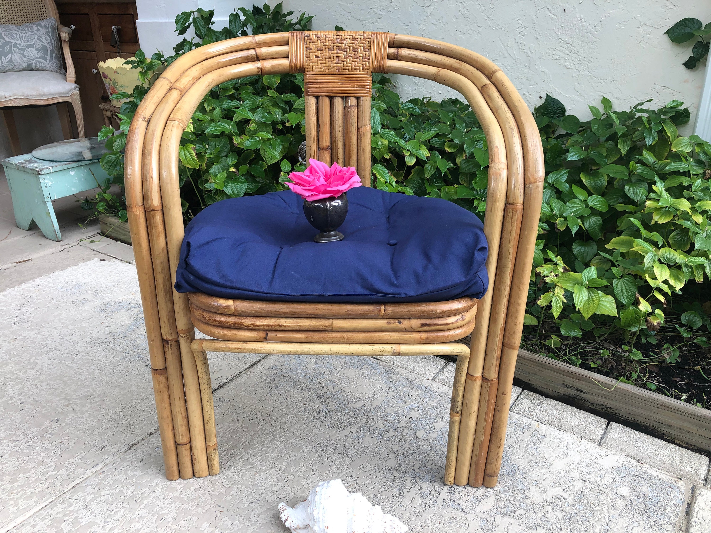 BENTWOOD BAMBOO LOUNGE Chair Vintage Bamboo Rattan Bentwood Lounge Chair Island Style at Retro Daisy Girl Etsy UK