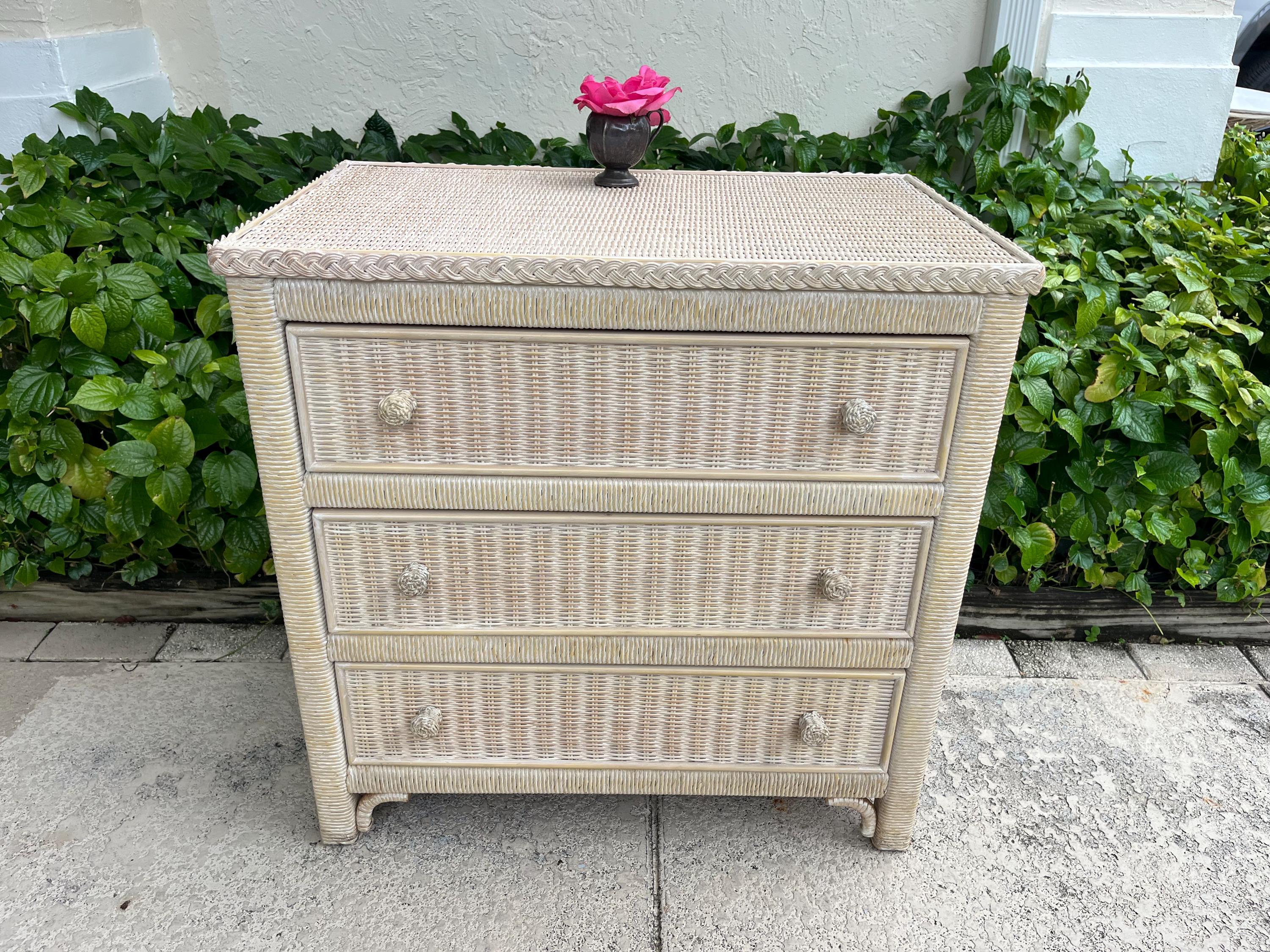 HENRY LINK WICKER Bachelor Chest 30” Tall X 30.5” Henry Link