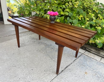 Mid Century Slat Bench or Table, Bench made in Yugoslavia