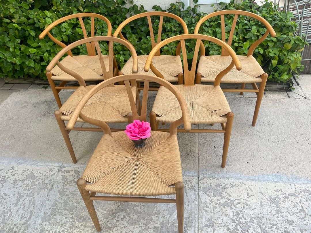 Vintage Wishbone Chairs Set of 6 Vintage Danish Mid Century
