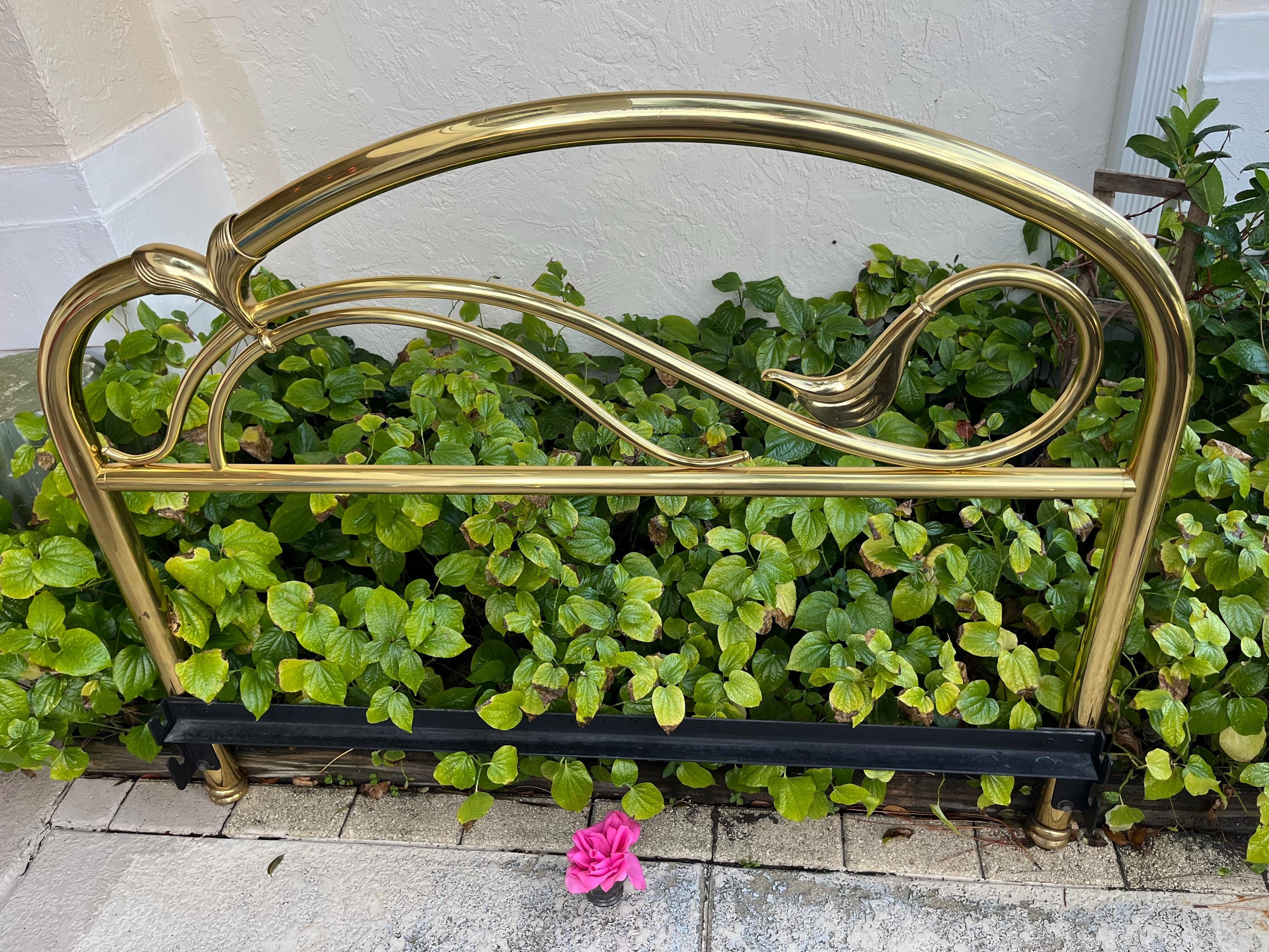 Full ART DECO BRASS Headboard and Foot Board J B Ross 1984
