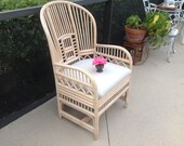 BAMBOO BRIGHTON STYLE Chair Bamboo Rattan Chippendale Style Fretwork Chair Chinoiserie Pavillion style at Retro Daisy Girl