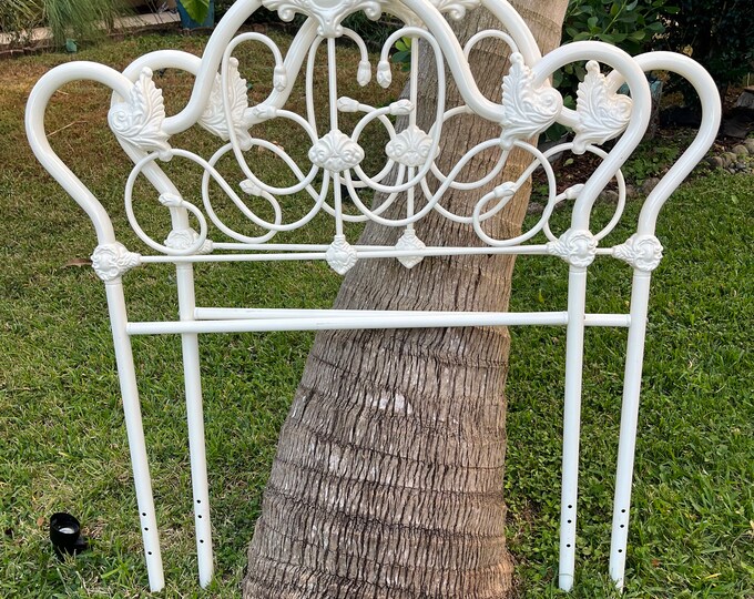 PAIR Wrought Iron Twin Headboards, Pair of Vintage Iron Bed Frames