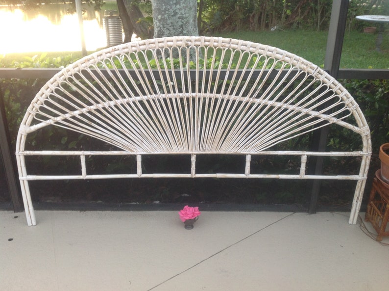 SUNBURST RATTAN King HEADBOARD King Rattan Headboard 81 Etsy