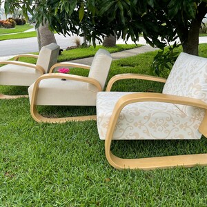 Vintage Artek 400 Tank Armchair by Alvar Aalto, Cantilever Chair, birch wood Iconic TANK CHAIR