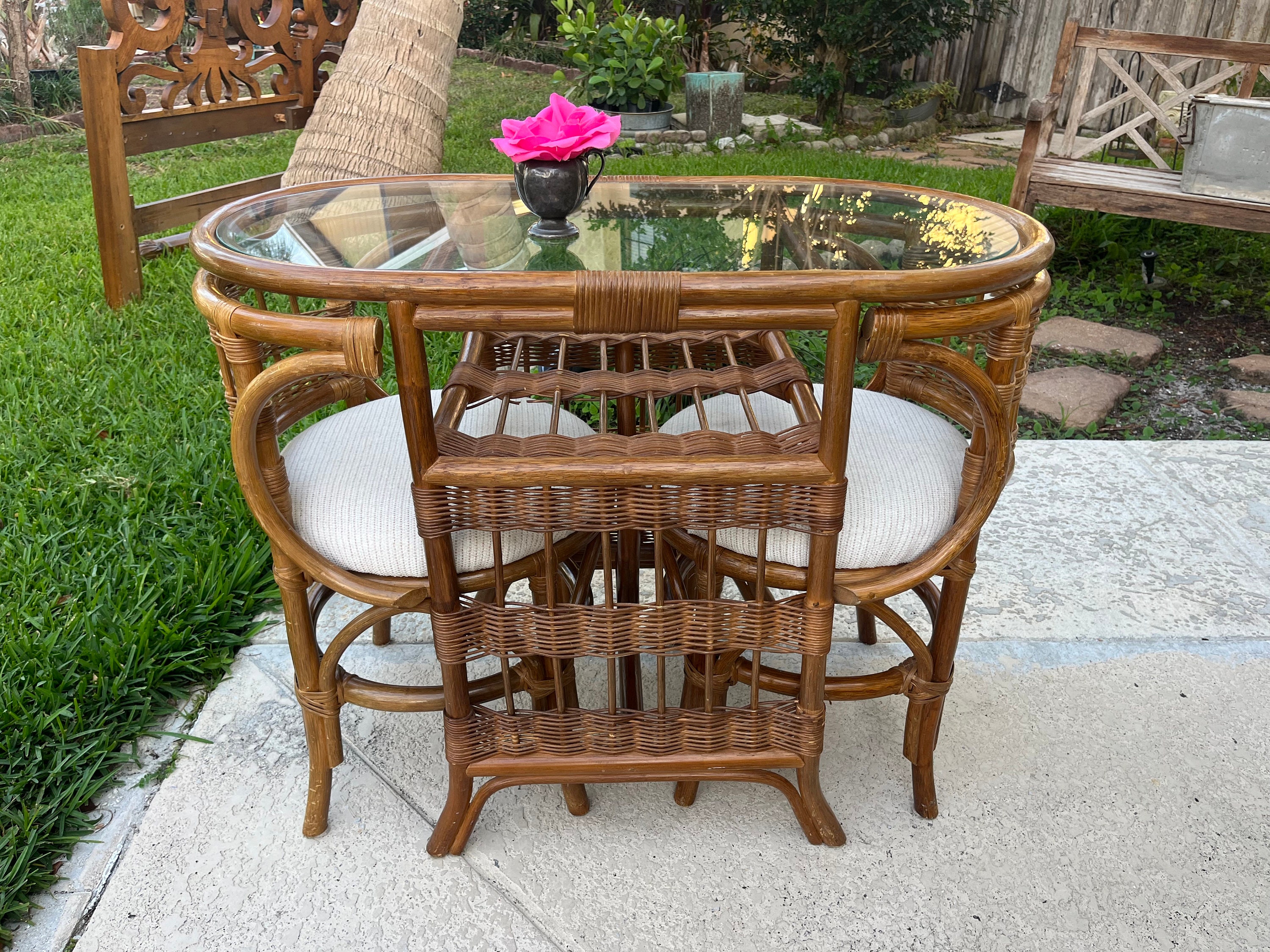 Rattan bistro set vintage discount