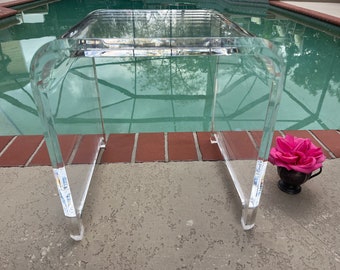 THICK LUCITE TABLE, Thick Lucite table or bench, One inch thick Lucite Bench
