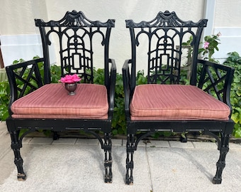 PAGODA CHINESE CHIPPENDALE Arm Chair, Palm Beach Chinoiserie Pagoda Arm chair, 1 Available