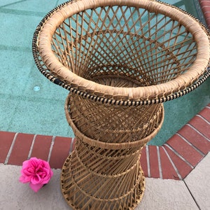 Wicker Plant Stand Cachepot Jardiniere Planter, Rattan Plant Stand, Boho plant stand image 6