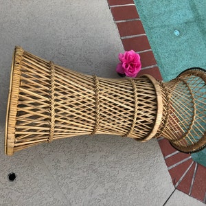 Wicker Plant Stand Cachepot Jardiniere Planter, Rattan Plant Stand, Boho plant stand image 7