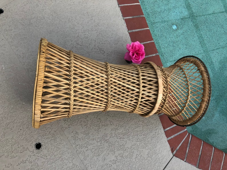 Wicker Plant Stand Cachepot Jardiniere Planter, Rattan Plant Stand, Boho plant stand image 7