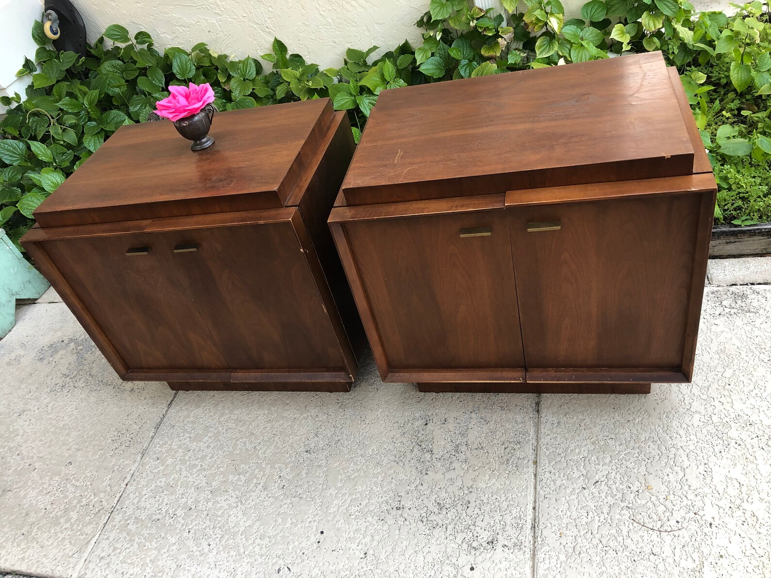 MID CENTURY MODERN Nightstands / Paul Evans style Nightstands Etsy