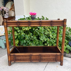 Faux Bamboo Console Table / Faux bamboo sofa table planter by Drexel Heritage John M Smyth Established 1867