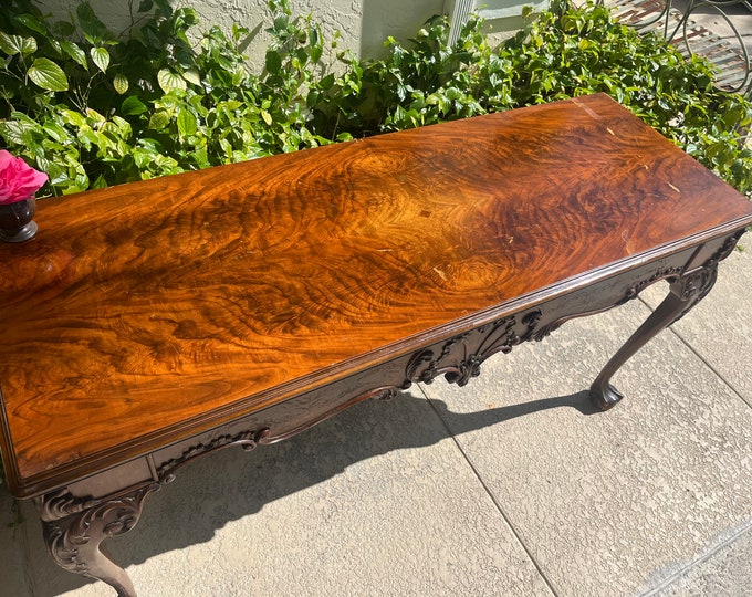 Flip Top Console Dining Table, Antique Fold Out Dining Table, Shabby