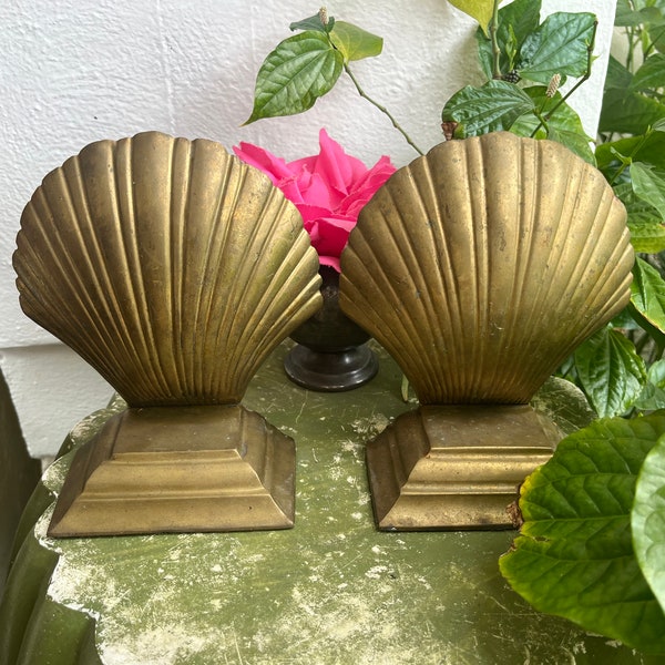 Brass Shell Bookends Etsy