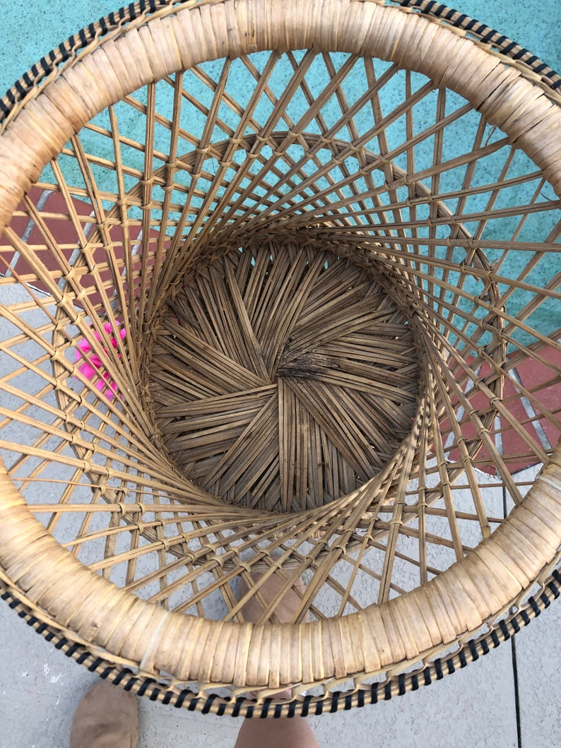 Wicker Plant Stand Cachepot Jardiniere Planter, Rattan Plant Stand, Boho plant stand image 8