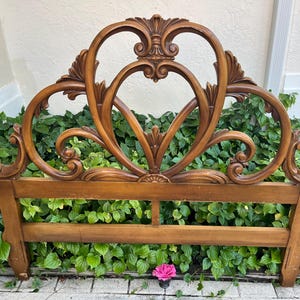 Baroque Rococo French Provincial Queen and Full Carved Headboard Solid wood 54” tall Rococo Carved Queen and Full French Country Headboard