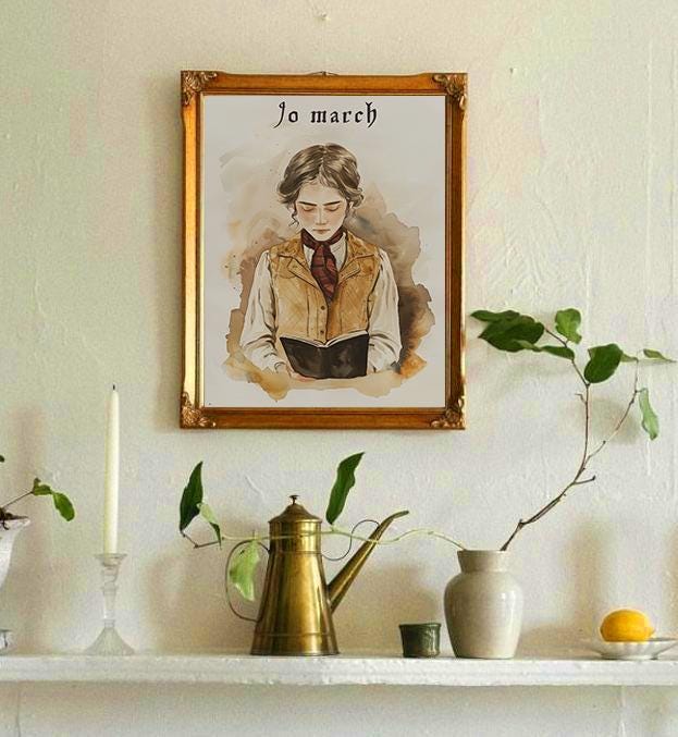 Jo March Art Print: Little Women Illustration, Bookish Decor |digital ...