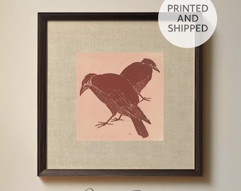 Crow Art Print | Raven Mystical, Folk and Boho art gift |  Digital & Physical Options