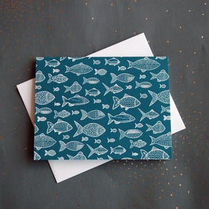 Fish Blank Note Card Set of 4