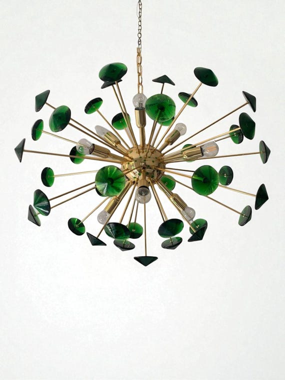 1950's Murano Glass Sputnik Multicolours Italian Handmade Chandelier Splunk Ceiling   Pendant Light Lamp 12 Light