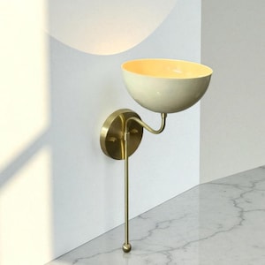 Elegance Handcrafted Raw Brass Wall Lamp Illuminating Radiant Light 1 Light Bowel Wall Lamp Fixture Sconce