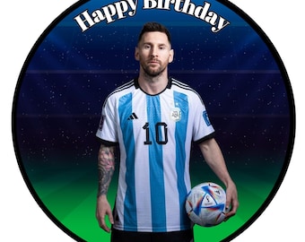 "Personalisierte Messi Cake Topper, essbare Dekoration ""Cupcake""."