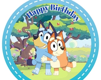 Personalisierte Bluey Cake Topper, essbare Cupcake Dekoration