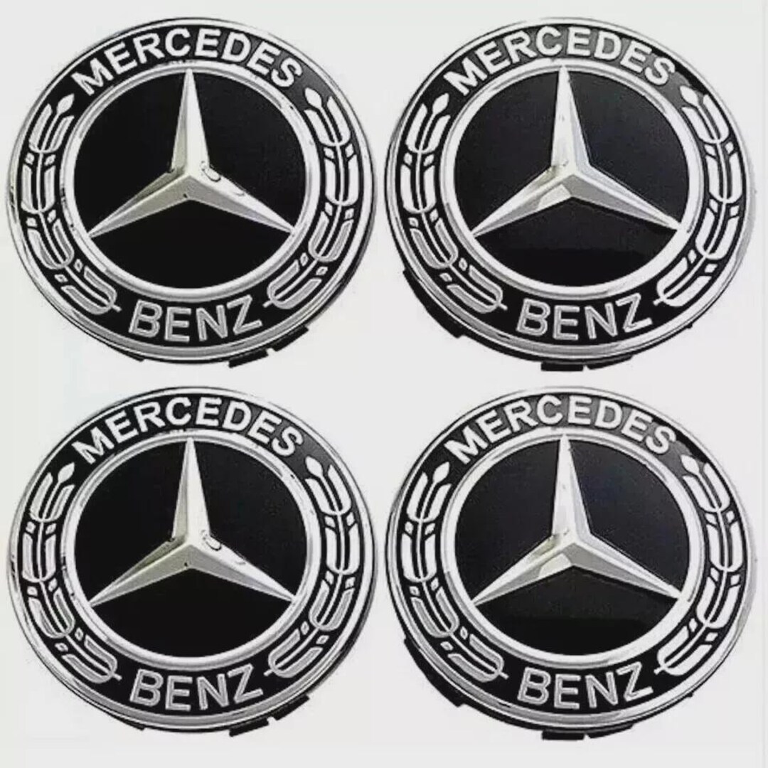 4 X Black Mercedes Benz Wheel Center Caps - 75mm Alloy Hub - Etsy UK