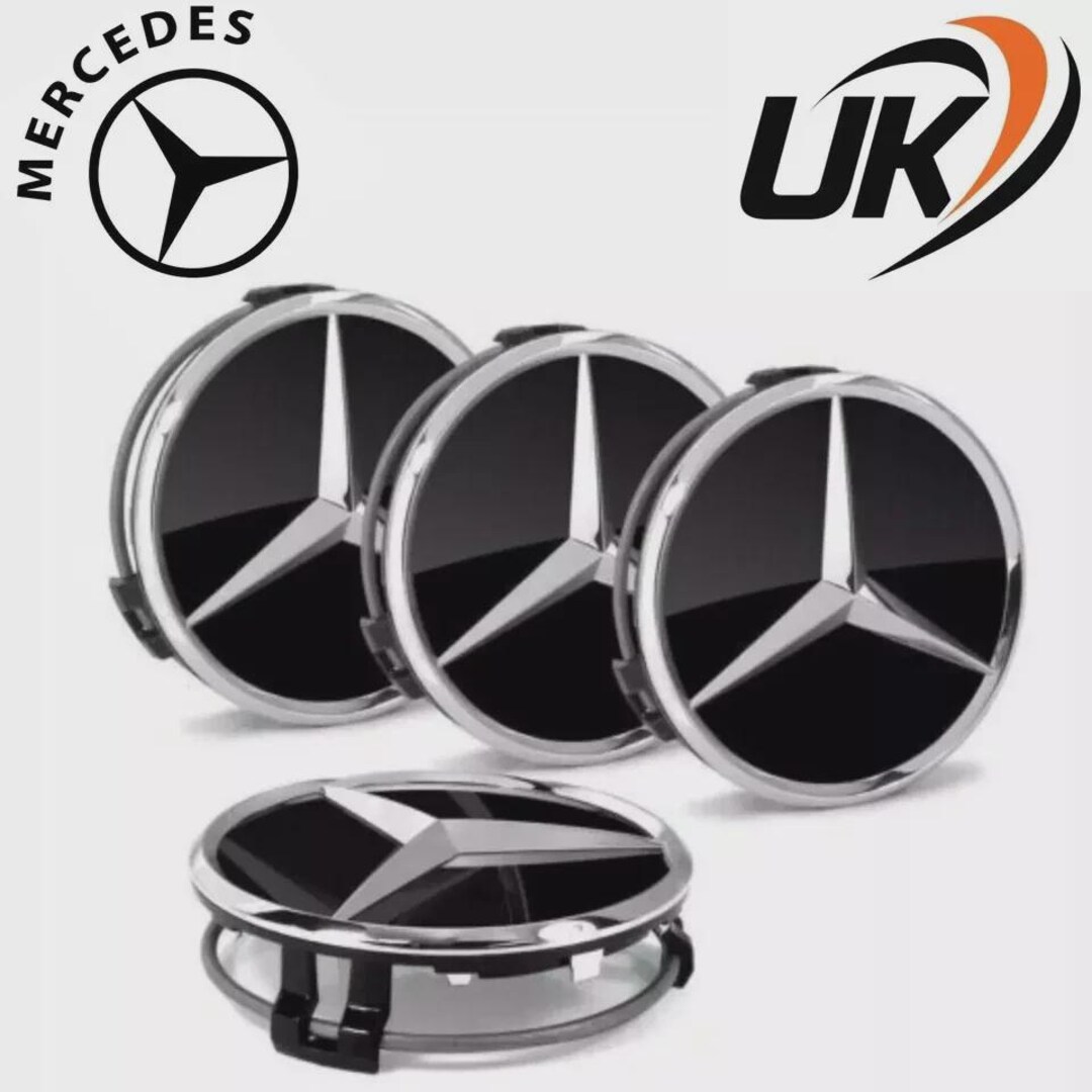 4x Black Mercedes Benz Alloy Wheel Center Caps (75mm) - Etsy UK