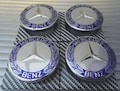 4x Blue Mercedes Benz Alloy Wheel Center Caps (75mm) product logo