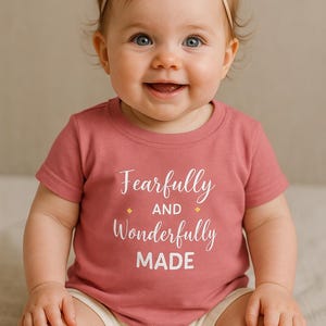 Fearfully and Wonderfully Made Shirt Psalm 139:14, Christian Infant Shirt, Baptism Bodysuit, Biblical Toddler Shirt, Religious Shirt
