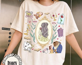 Camiseta de la Princesa Bella, Camiseta de la Princesa de la Historia Antigua, Camiseta Comfort Colors, Camiseta Retro de La Bella y la Bestia, Camisetas de la Princesa Bella